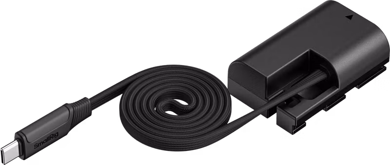 SmallRig 6414 Attachable Self-Coiling Dummy Battery Power Cable USB-C for LP-E6P