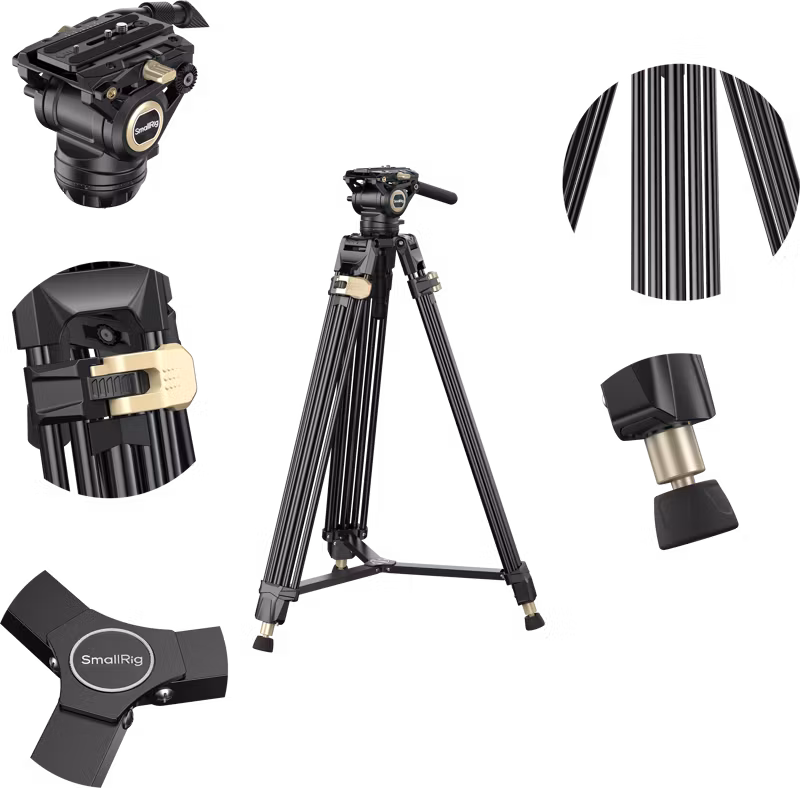 SmallRig 3751P AD-01 Pro Heavy-Duty Fluid Head Tripod