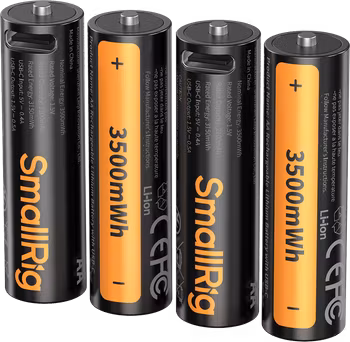 SmallRig 5768 Rechargeable Lithium Battery AA (2100mAh) with USB-C (4pcs)