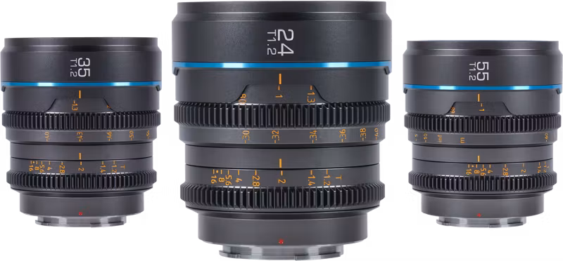 Sirui Cine Lens Nightwalker S35 Kit 24/35/55mm T1.2 MFT-Mount Metal Grey