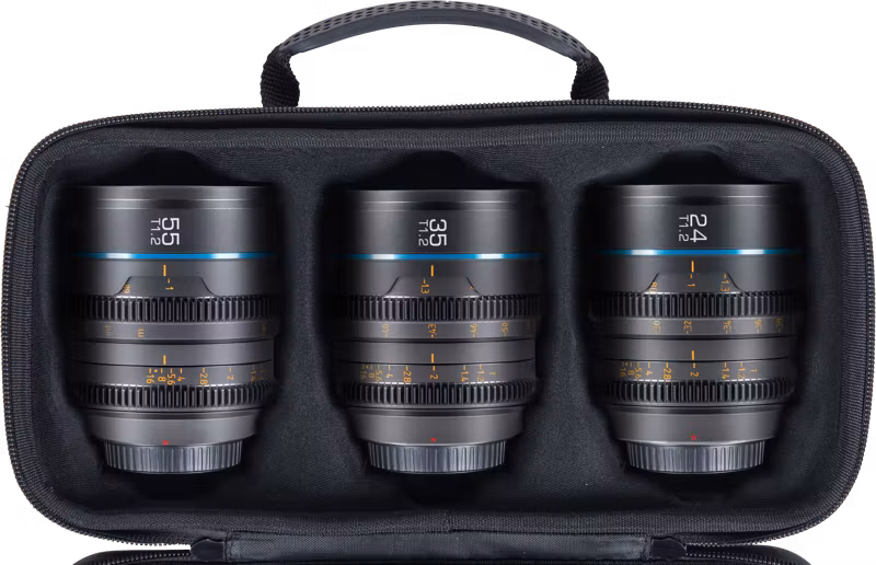 Sirui Cine Lens Nightwalker S35 Kit 24/35/55mm T1.2 MFT-Mount Metal Grey