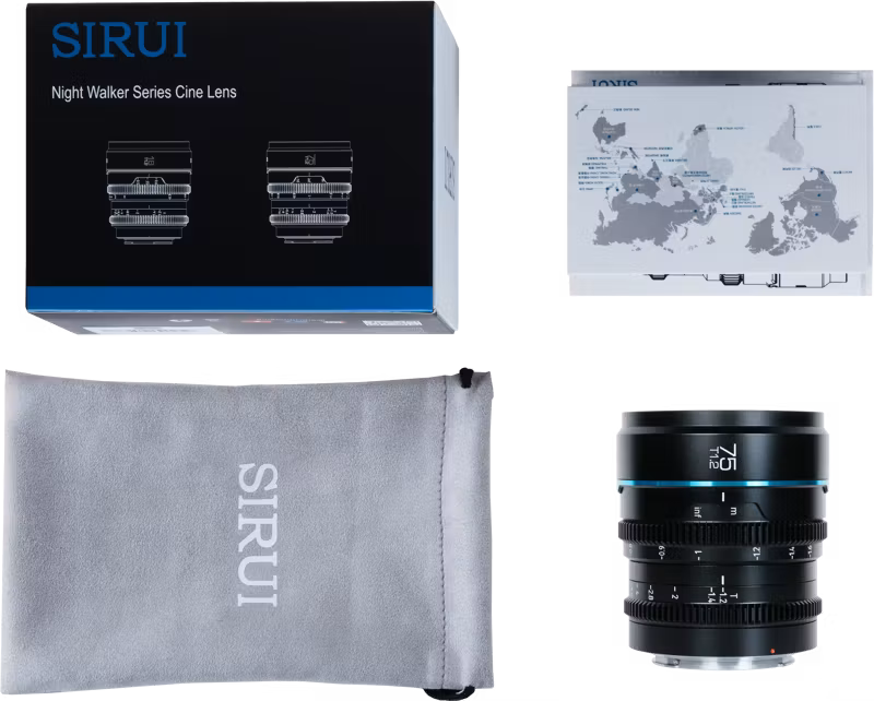 Sirui Cine Lens Nightwalker S35 75mm T1.2 E-Mount Black