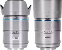 Sirui Sniper Lens APS-C AF Kit 16 & 75mm F1.2 E-Mount Silver
