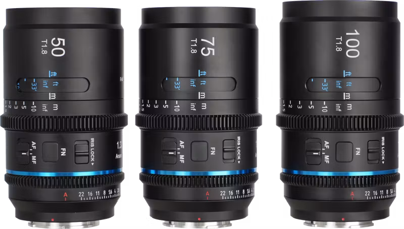 Sirui Astra T1.8 1.33x FF AF Anamorphic Cine Lenses 50mm+75mm+100mm_Blue Flare L-mount