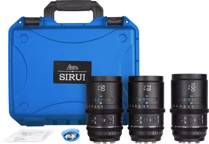 Sirui Astra T1.8 1.33x FF AF Anamorphic Cine Lenses 50mm+75mm+100mm_Neutral Flare Sony E