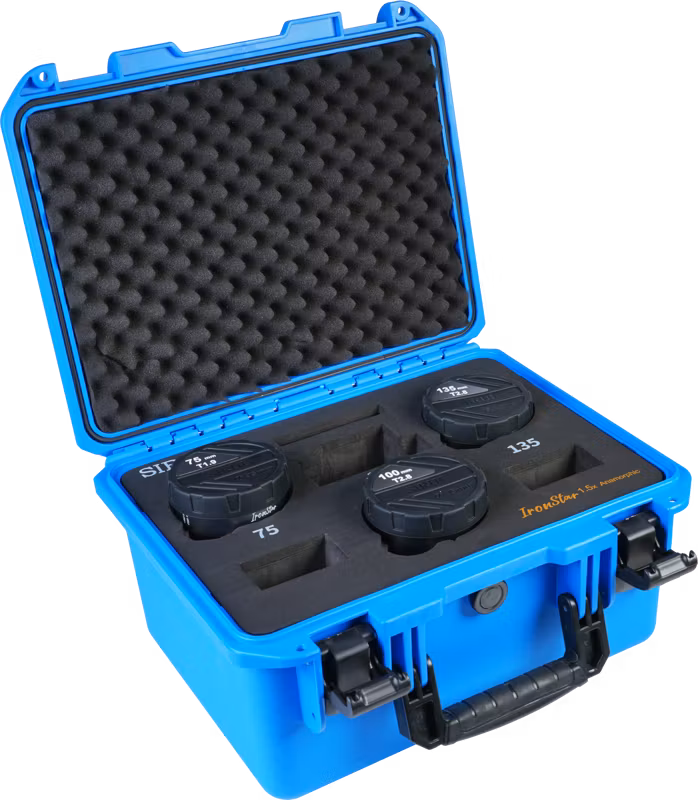 SIRUI IronStar T1.9 1.5x Anamorphic Full Frame Cine Lenses 3-lens Kit (75/100/135) Neutral