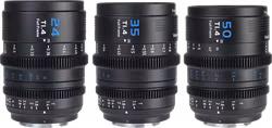 Sirui Vision Prime 1 Series T1.4 Full Frame Cine Lens Kit with 24mm/35mm/50mm Native E Mount, Black