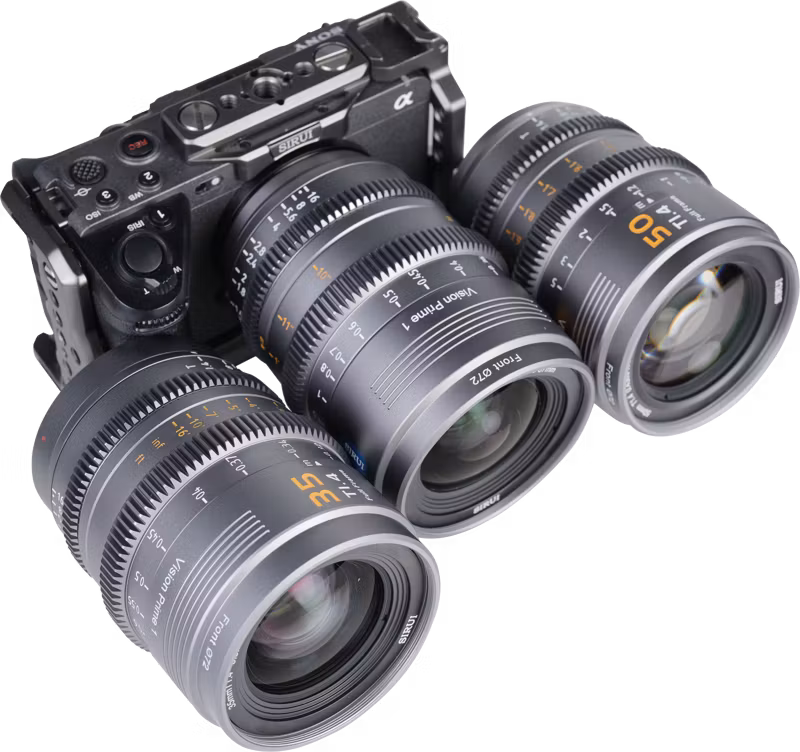 Sirui Vision Prime 1 Series T1.4 Full Frame Cine Lens Kit with 24mm/35mm/50mm Native E Mount, Metal
