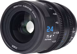 SIRUI Vision Prime 1 Series 24mm T1.4 Full Frame Cine Lens, Multi-Mount, Black