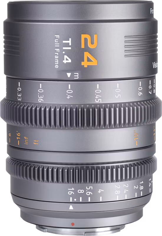 SIRUI Vision Prime 1 Series 24mm T1.4 Full Frame Cine Lens, Multi-Mount, Metal Gray