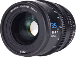 SIRUI Vision Prime 1 Series 35mm T1.4 Full Frame Cine Lens, Multi-Mount, Black