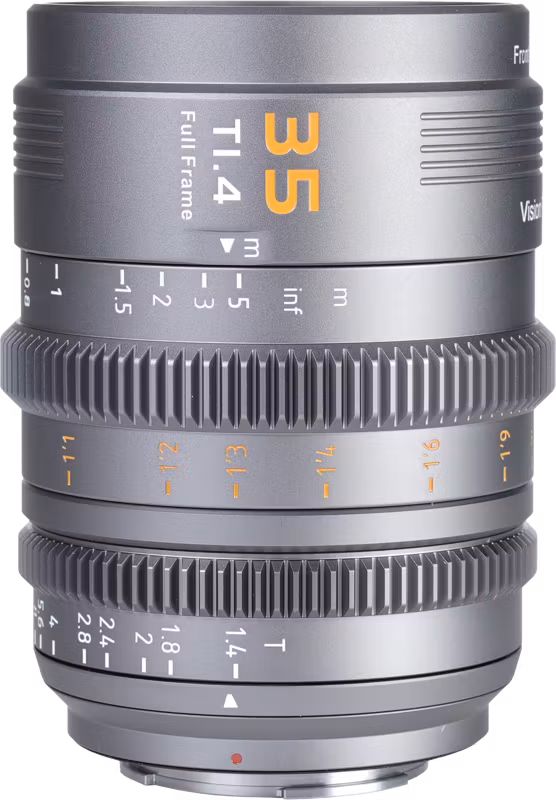 SIRUI Vision Prime 1 Series 35mm T1.4 Full Frame Cine Lens, Mulit-Mount, Metal Grey
