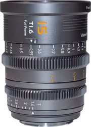SIRUI Vision Prime 1 Series 15mm T1.6 Full Frame Cine Lens, Multi-Mount, Metal Grey
