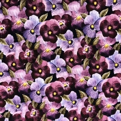 Pensé ljuslila svart bomullsjersey