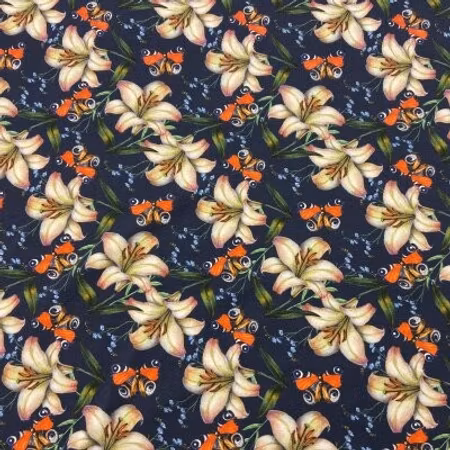 Lilja påfågelfjäril bomullsjersey