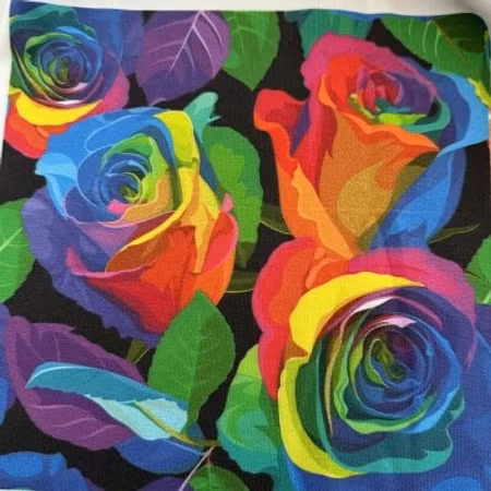 FÖRHANDSBOKNING- Rainbow roses - matta färger - bomullsjersey