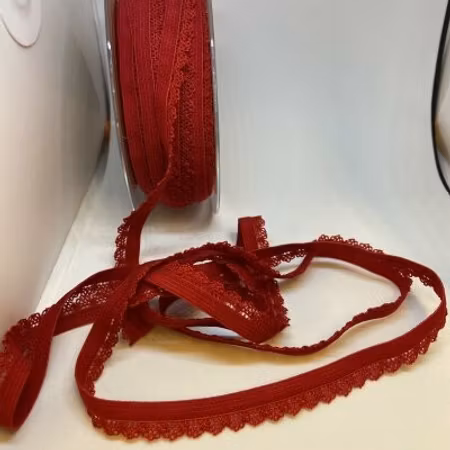 Spetsband resår Tomatröd
