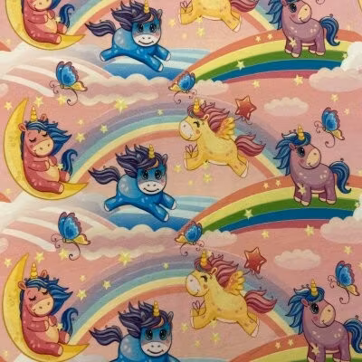 Busiga enhörningar bomullsjersey