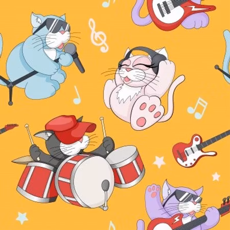 FÖRHANDSBOKNING- Cat jazz, gul Bomullsjersey