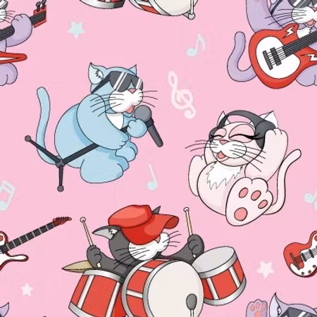 FÖRHANDSBOKNING- Cat jazz, rosa Bomullsjersey
