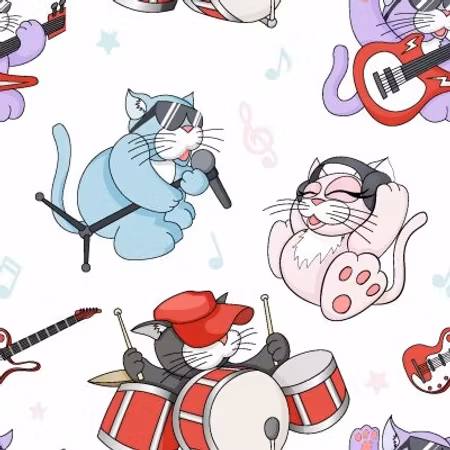 FÖRHANDSBOKNING- Cat jazz, vit Bomullsjersey