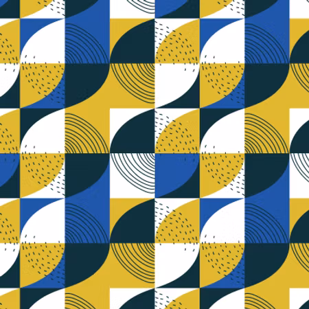 FÖRHANDSBOKNING- Geometri ockra/blå Bomullsjersey