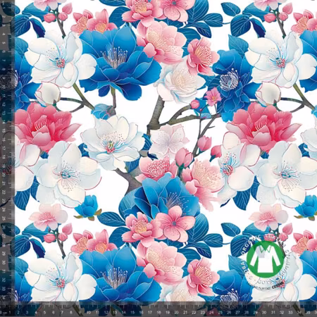 Japanska blommor bomullsjersey