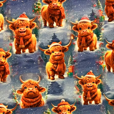 Highlandskor med mössa och halsduk, bomullsjersey