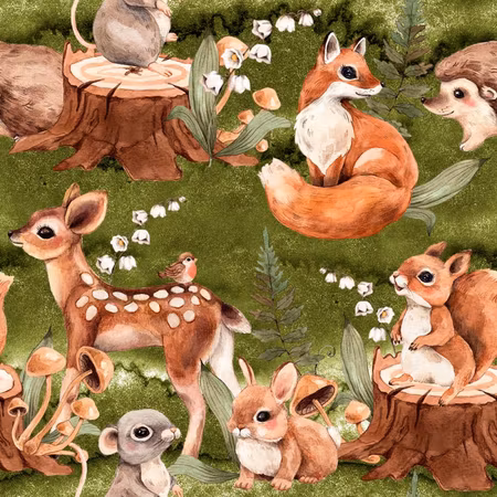Konvalj, Bambi, Räv grön bomullsjersey