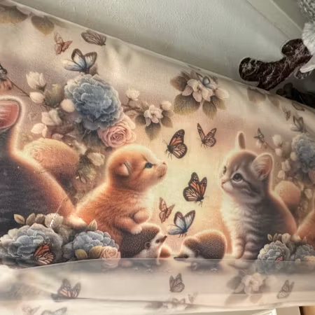 Kitten and butterflies, Bomullsjersey