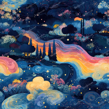 Målad natur, bomullsjersey