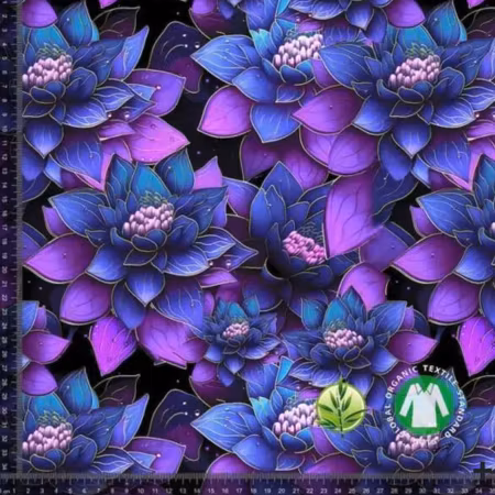 Blå och lila lotusblomma, Bambujersey
