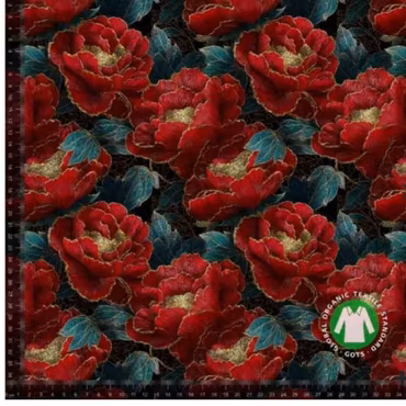 Röda pioner, bomullsjersey