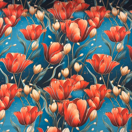 Röda tulpaner, bomullsjersey