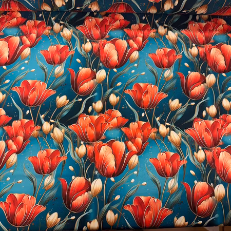 Röda tulpaner, bomullsjersey