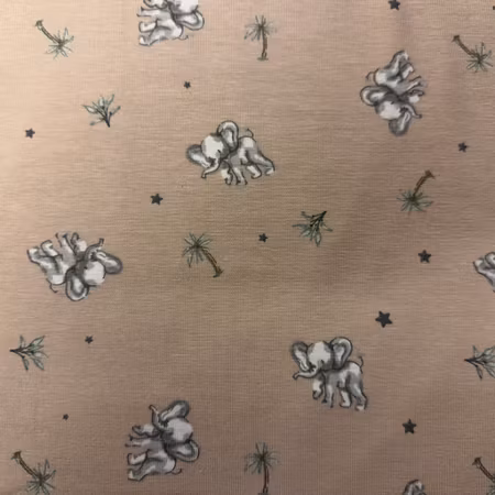 Elefanter på sand,  bomullsjersey