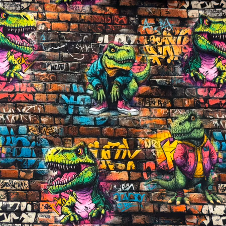 Dinosaurer med tegel, bomullsjersey