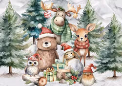 T6784 Joggingtyg Jul i skogen (40 x 50 cm) 5-pack