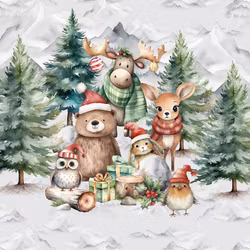 T6784 Joggingtyg Jul i skogen (40 x 50 cm) 5-pack