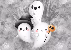 T6762 Joggingtyg Söta spöken (40 x 50 cm) 5-pack