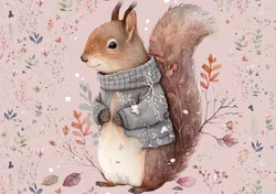 T6755 Joggingtyg Ekorre rosa (40 x 50 cm) 5-pack