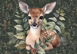 T6751 Joggingtyg Skogsdjurens Rådjur (40 x 50 cm) 5-pack