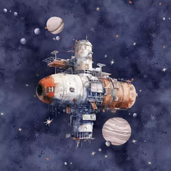 T6746 Joggingtyg Rymdskepp (40 x 50 cm) 5-pack