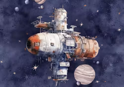 T6746 Joggingtyg Rymdskepp (40 x 50 cm) 5-pack