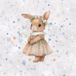 T6729 Joggingtyg Kanin i klänning (40 x 50 cm) 5-pack