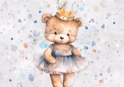 T6728 Joggingtyg Björn med krona (40 x 50 cm) 5-pack