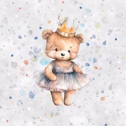 T6728 Joggingtyg Björn med krona (40 x 50 cm) 5-pack