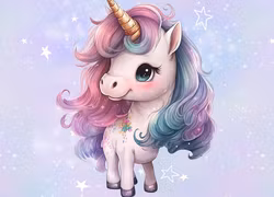 T6718 Joggingtyg Enhörning med blommor (40 x 50 cm) 5-pack