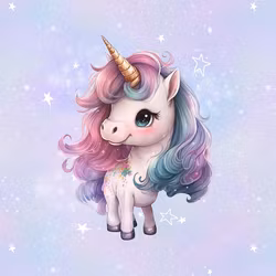 T6718 Joggingtyg Enhörning med blommor (40 x 50 cm) 5-pack