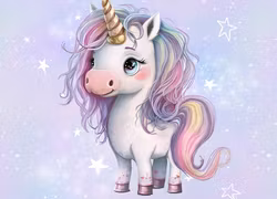 T6717 Joggingtyg Enhörning med prickar (40 x 50 cm) 5-pack